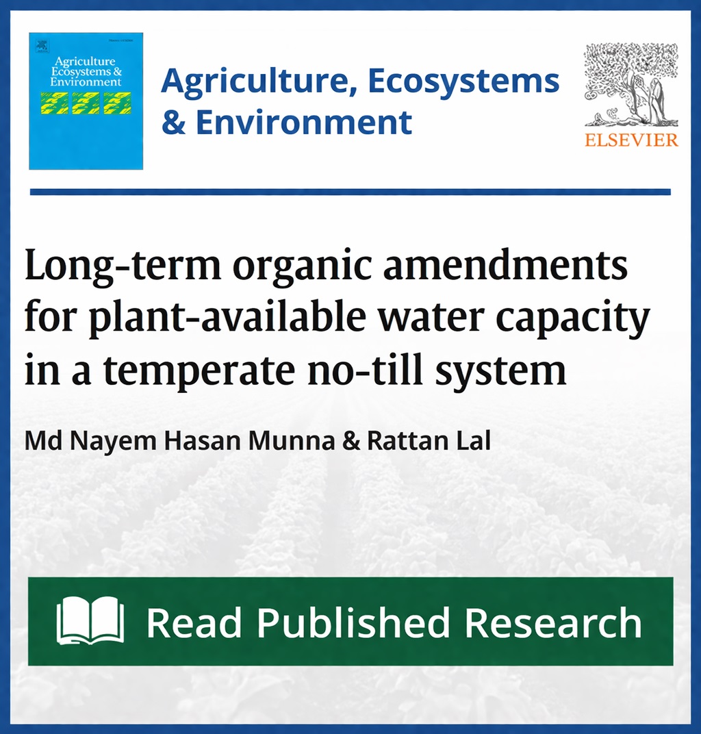 Long-term organic amendments for plant-available water capacity in a temperate no-till system