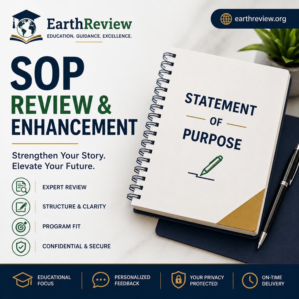 Professional Statement of Purpose review and enhancement service by EarthReview